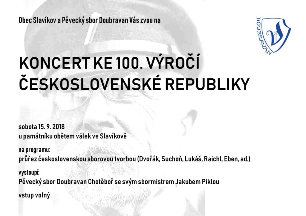 Grafika koncertu Koncert ke 100. výročí Československa ve Slavíkově