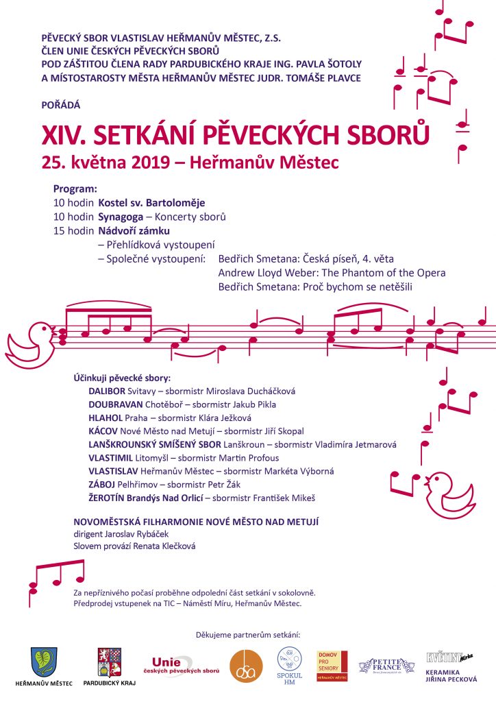 Grafika koncertu XIV. Setkání pěveckých sborů v Heřmanově Městci