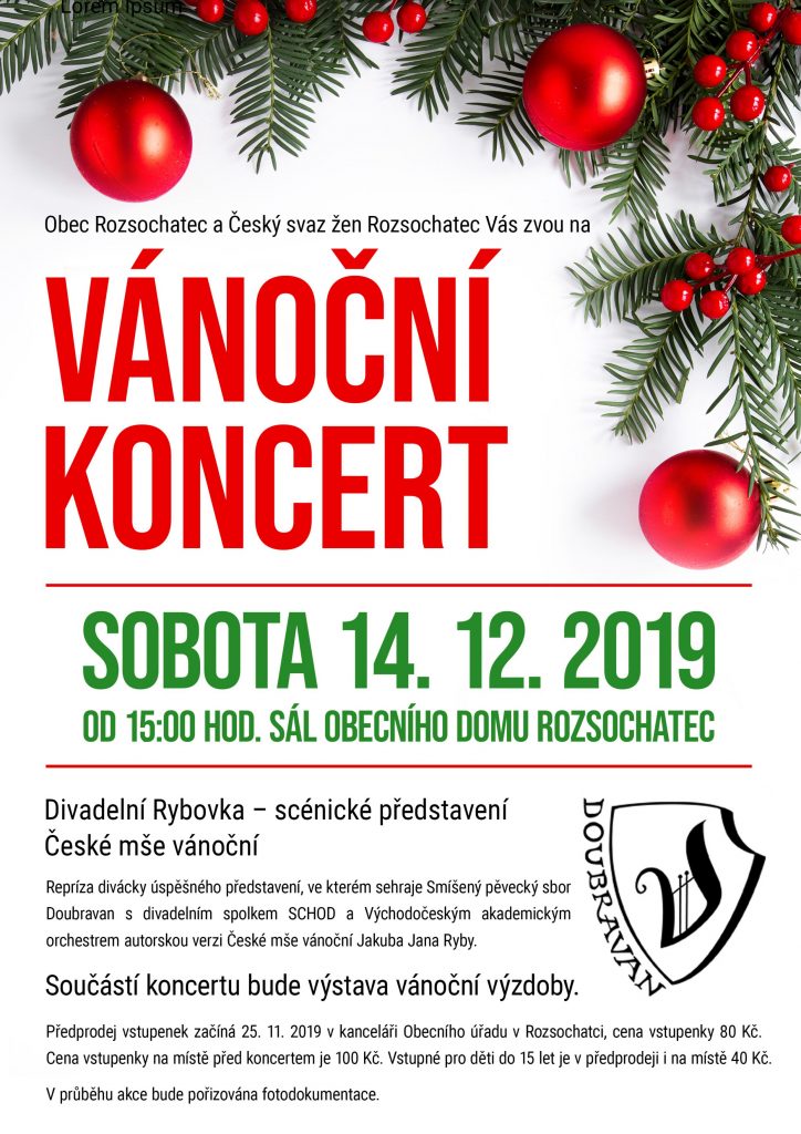 Grafika koncertu „Divadelní Rybovka“ – scénické představení České mše vánoční